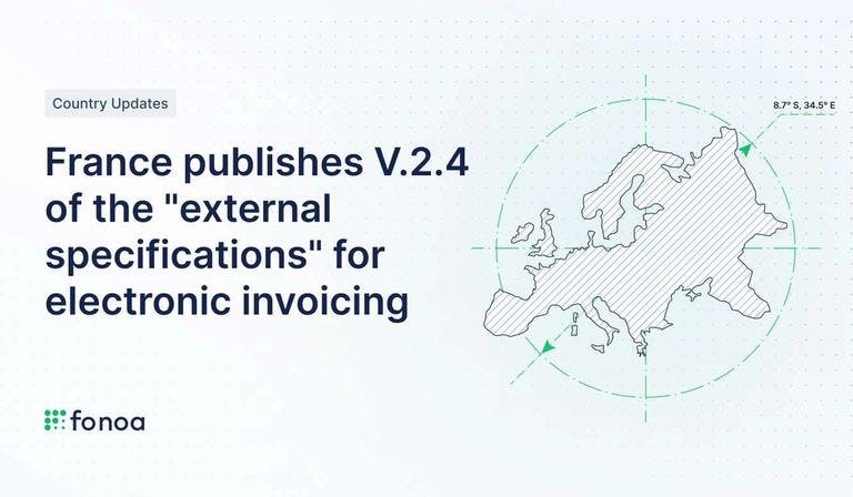 France publishes V.2.4 of the "external specifications" for electronic invoicing